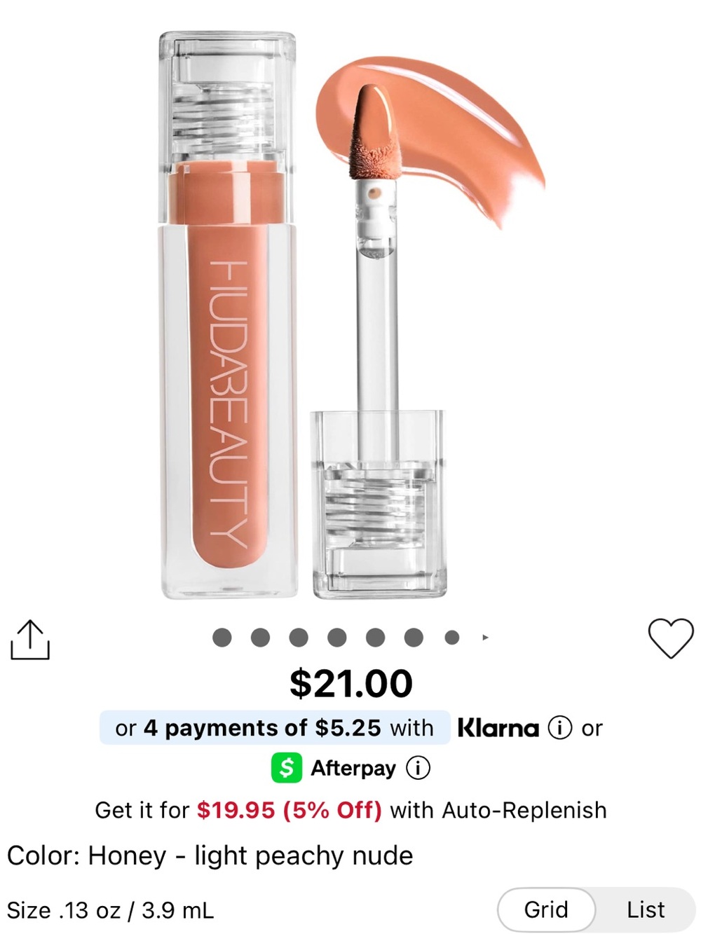 HUDA BEAUTY faux filler lip gloss- honey